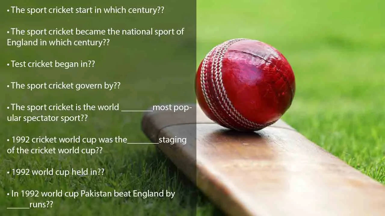 Cricket world cup trivia questions