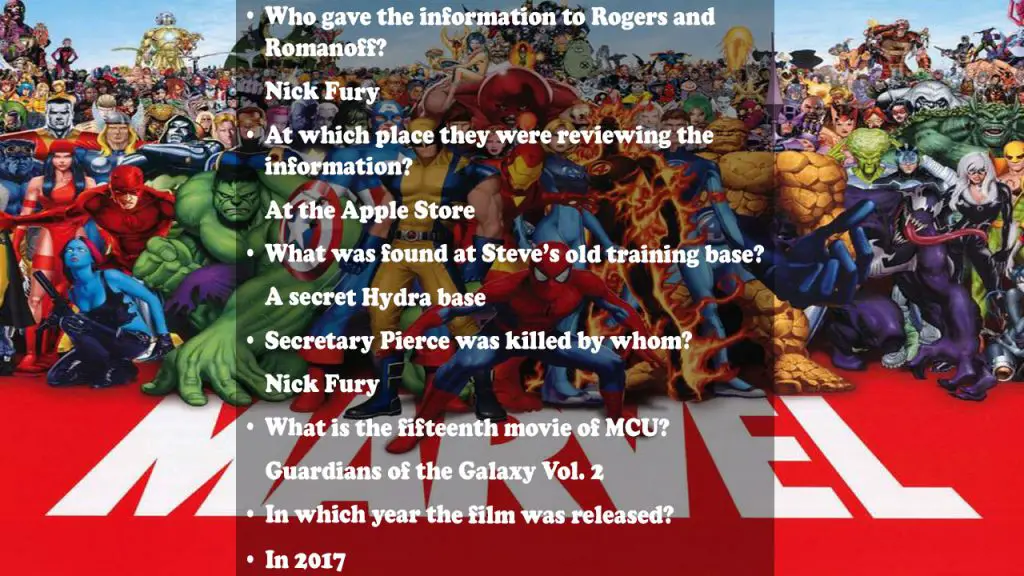 120+ Marvel Trivia Questions And Answers [Marvel Studio A-Z]