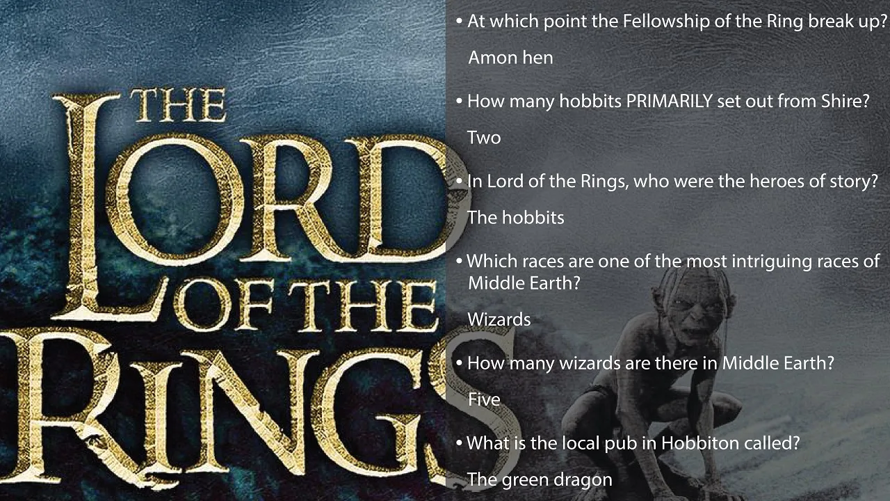 Lord of the rings trivia