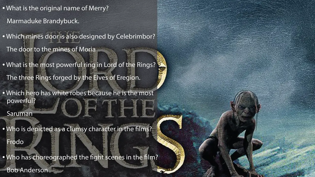 Lord of the rings trivia