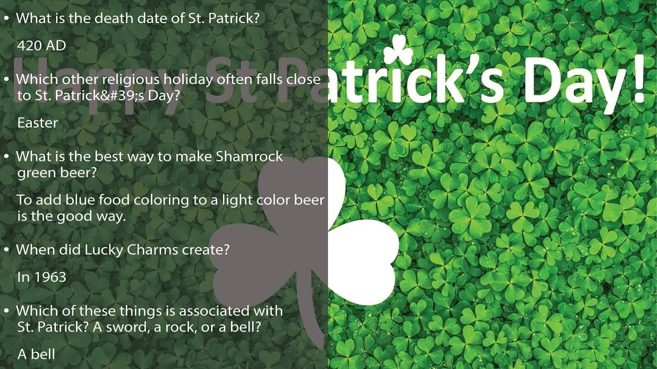 45 St Patrick S Day Trivia Questions And Answers